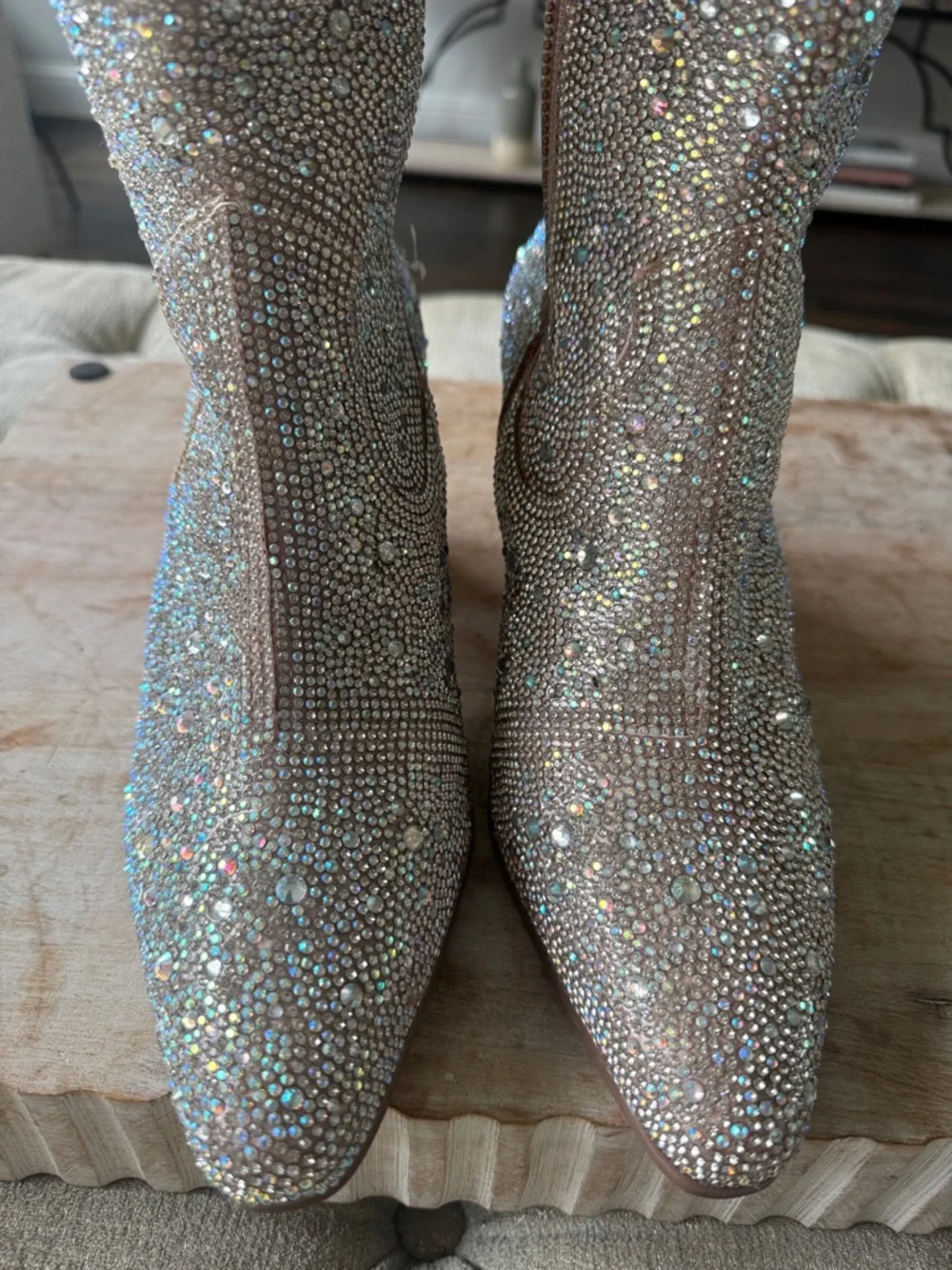 Matisse Iridescent Crystal-Embellished Boots